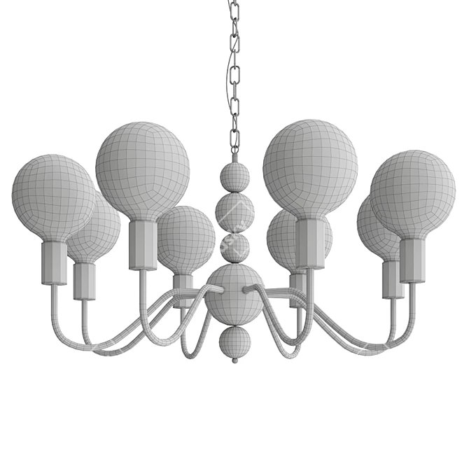 Pearl Chandelier with Black Sphere 3D model image 3