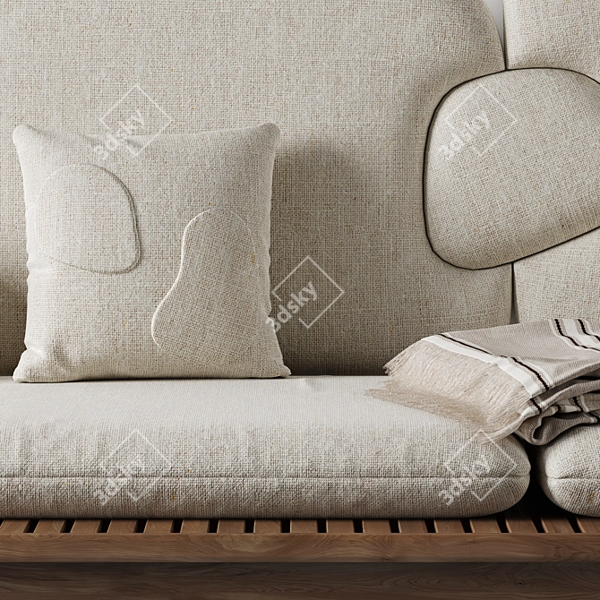 Sheep Headboard Sofa with Pillows 3D model image 11