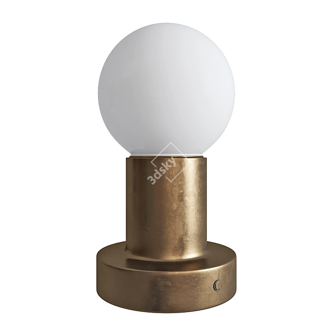 Rechargeable Opal Brass Table Lamp 3D model image 1