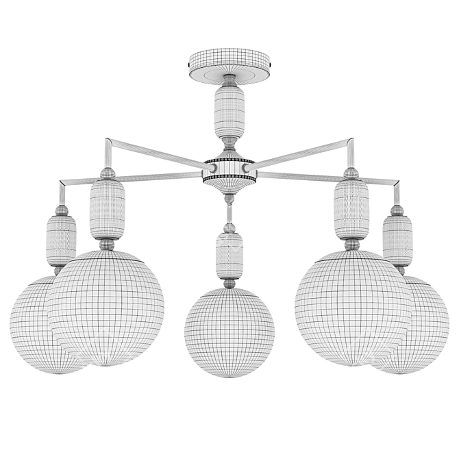 Contemporary Ceiling Light Fixture 3D model image 4