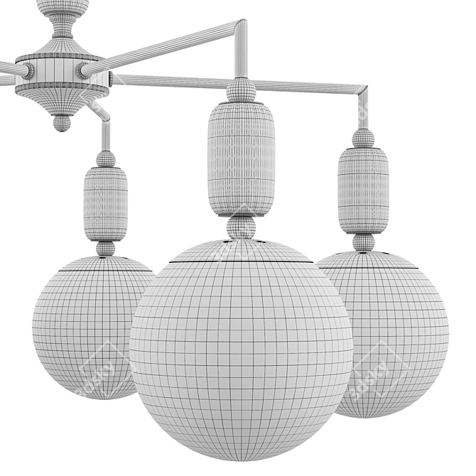 Contemporary Ceiling Light Fixture 3D model image 5