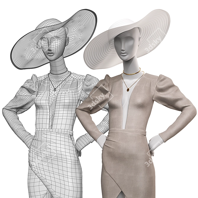 Mannequin Set for Store Decor 3D model image 3