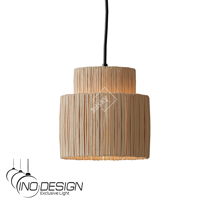 Hiskias Ethnic Pendant Light 3D model image 1