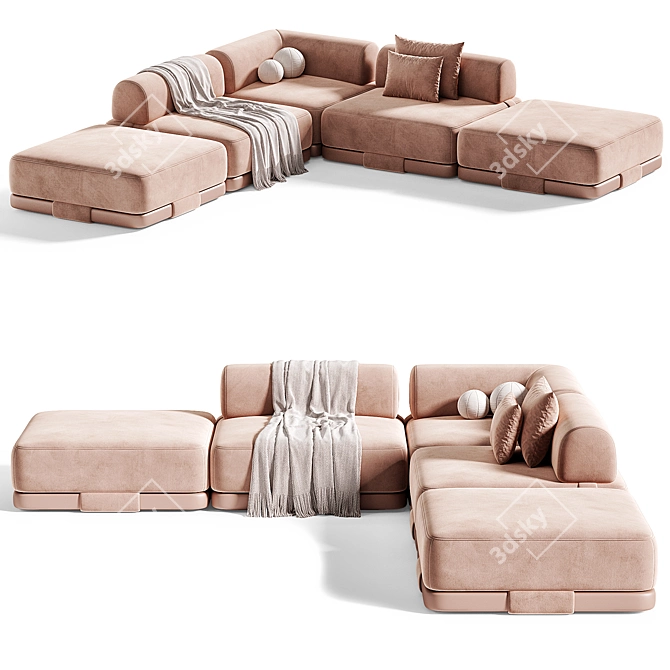 Insula Modular Sofa By Kettal 3D model image 1