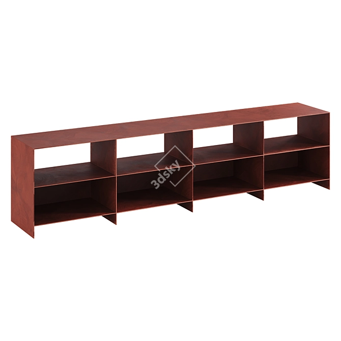 Industrial Steel Bookshelf 3D model image 2