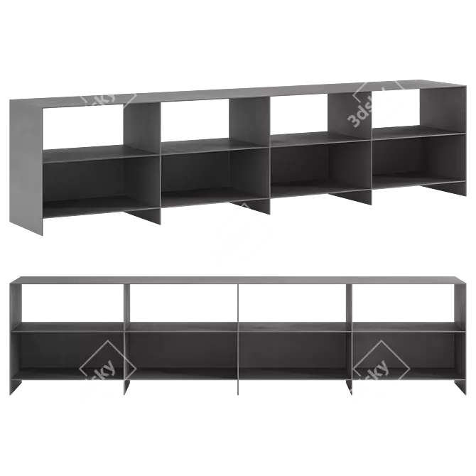 Industrial Steel Bookshelf 3D model image 6