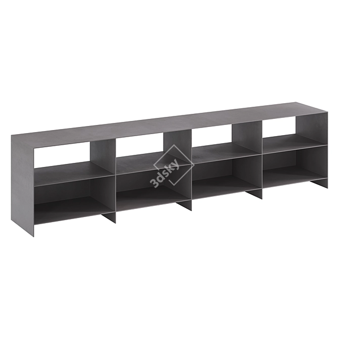 Industrial Steel Bookshelf 3D model image 8