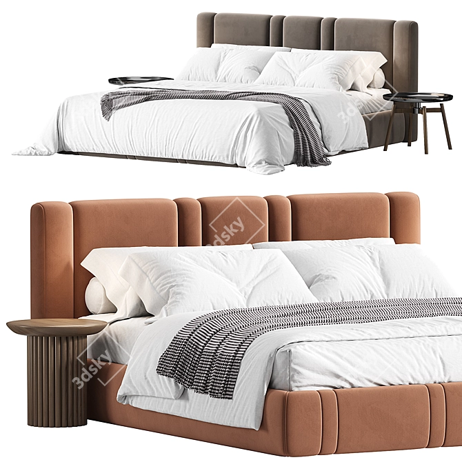 Eco Leather Bed Max 2015 3D model image 5