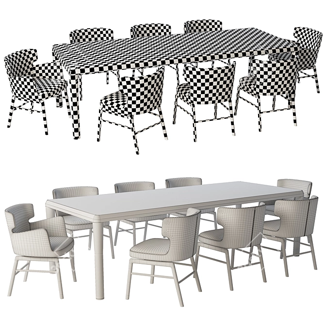 Flexform Vesta Dining Set 3D model image 5