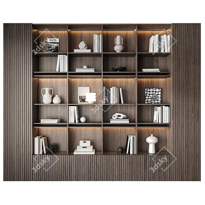  Modern Bookcase Design Furniture 3D model image 1