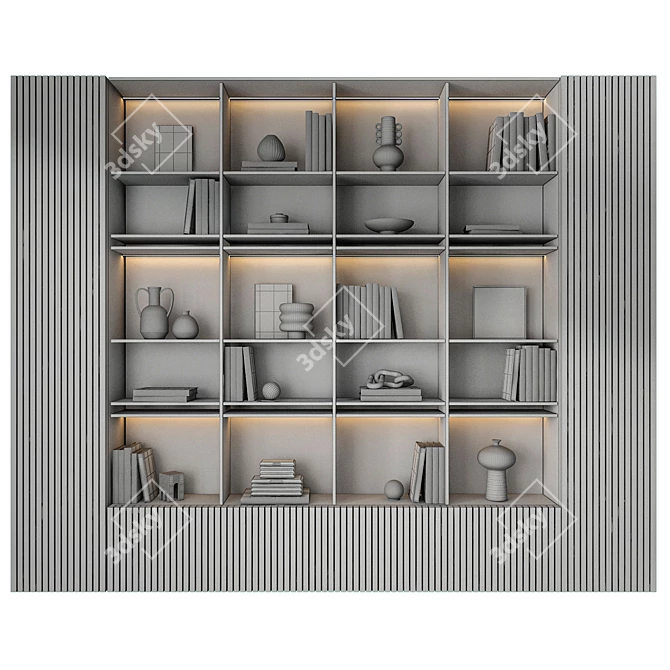  Modern Bookcase Design Furniture 3D model image 5