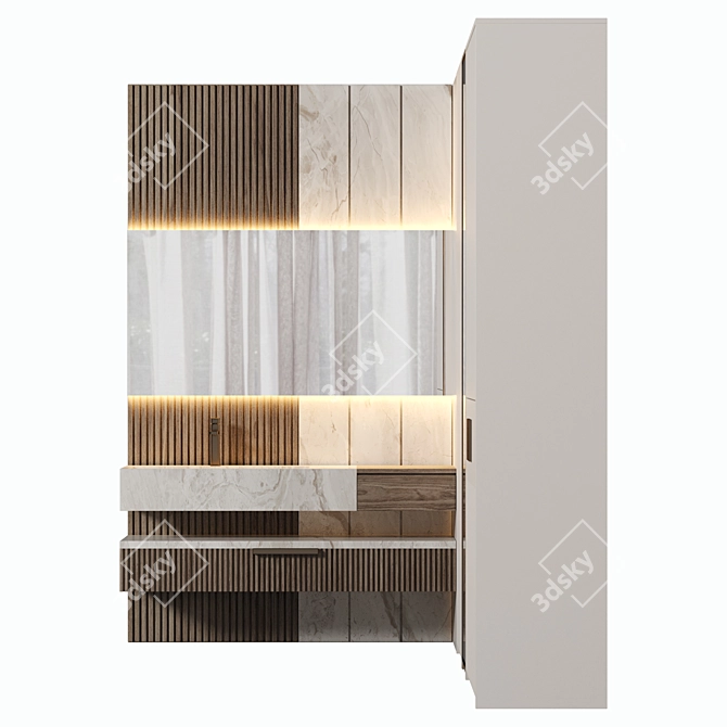 Elegant Modular Bathroom Cabinet 3D model image 3