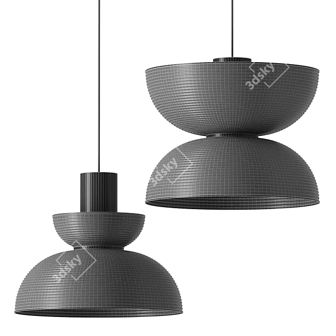 Elegant Japanese Pendant Light 3D model image 5