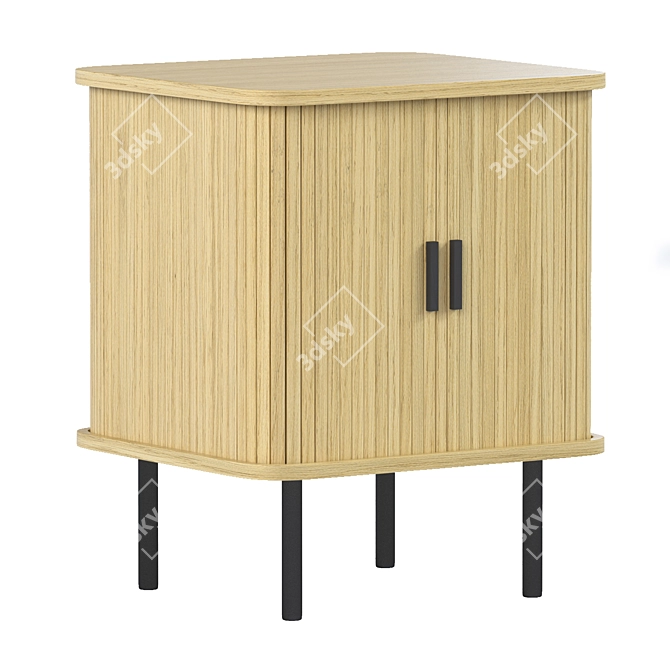 Riko Wood Bedside Table 3D model image 1