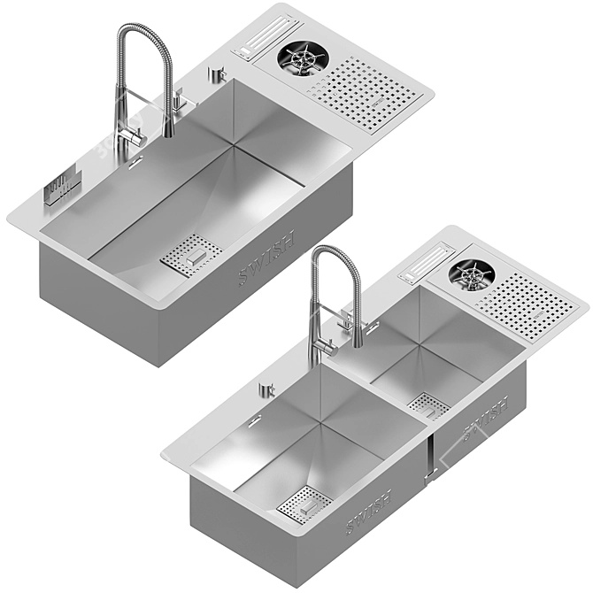 SWISH Smart Kitchen Sink Technology 3D model image 3