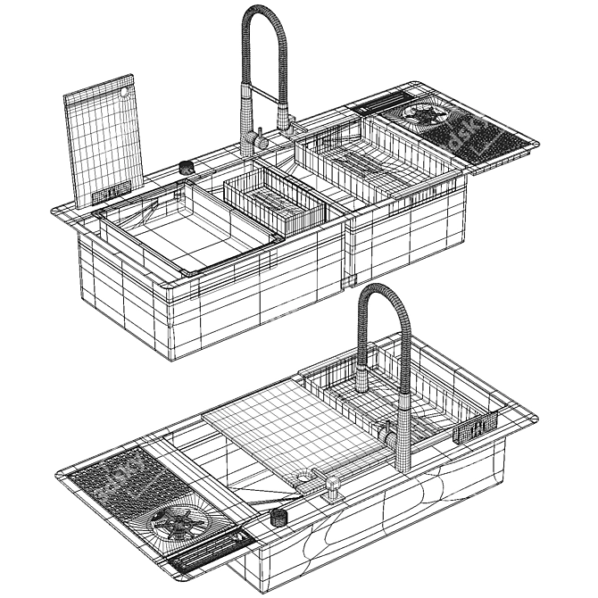 SWISH Smart Kitchen Sink Technology 3D model image 7