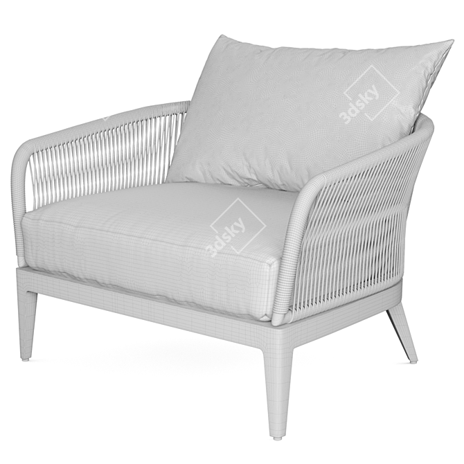 Realistic Hamilton Lounge Chair Model 3D model image 5