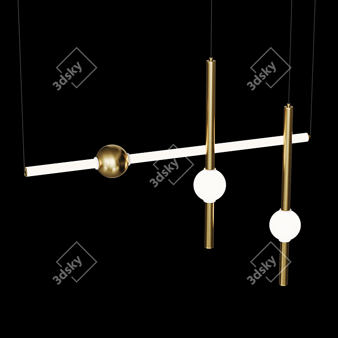 Modern LED Suspension Light Fixture 3D model image 3