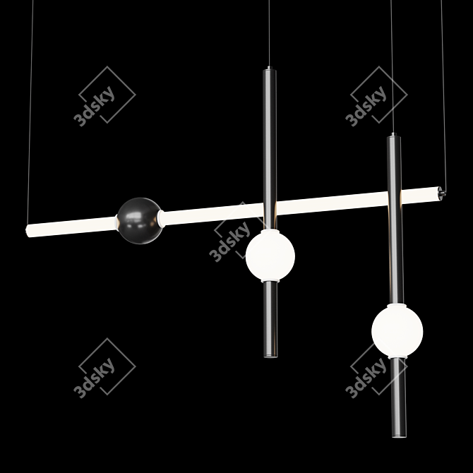 Modern LED Suspension Light Fixture 3D model image 5