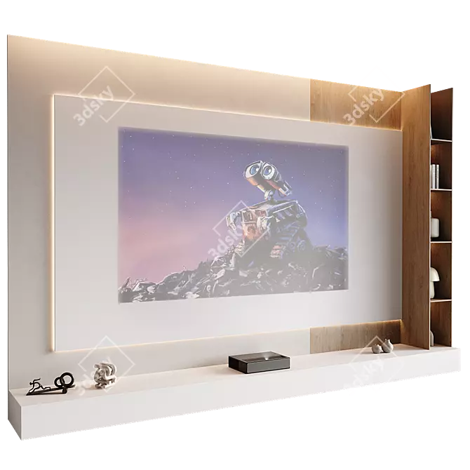 Contemporary TV Wall Set 3D 3D model image 2