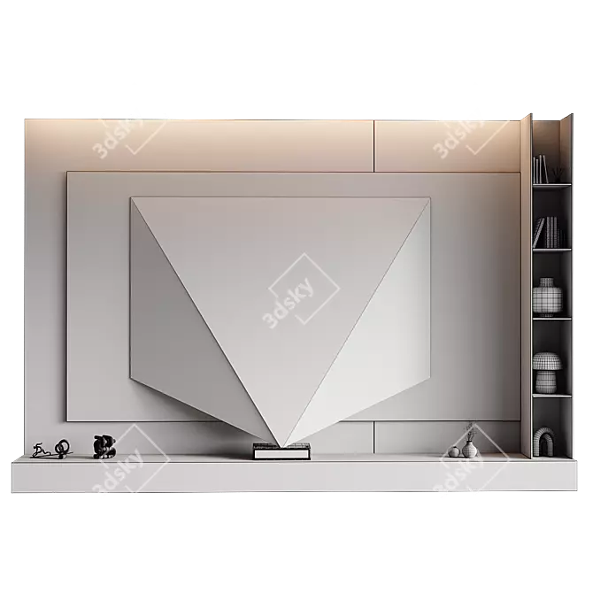 Contemporary TV Wall Set 3D 3D model image 4