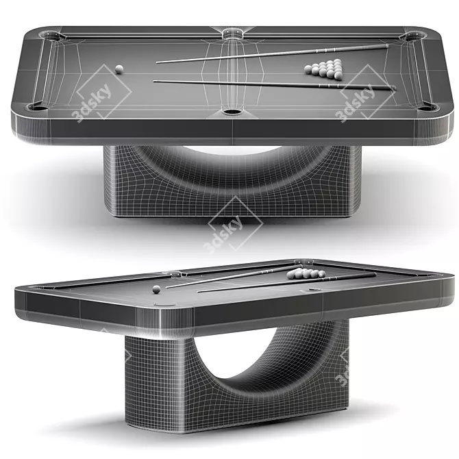 Sleek Mono Pool Table 3D model image 6