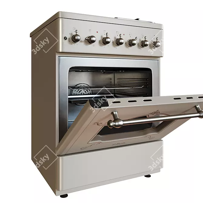 Retro Style ilMonte Gas Electric Range 3D model image 14