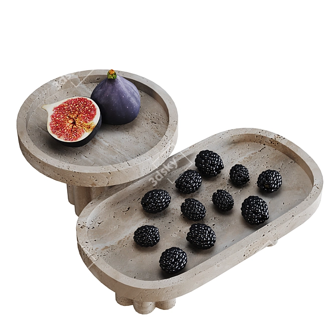 Travertine Vase with Fruits 3D model image 3