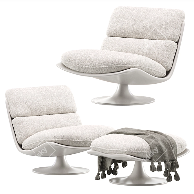 Modern Chic Pattie Armchair by Minotti 3D model image 3