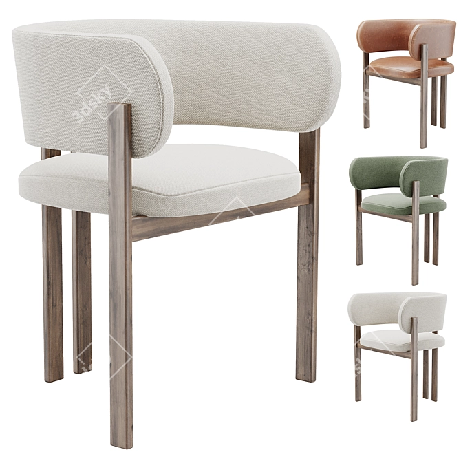 Modern Bay Dining Chair Design 3D model image 1