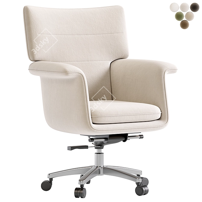 Modern Humphrey Desk Chair, Natural 3D model image 1