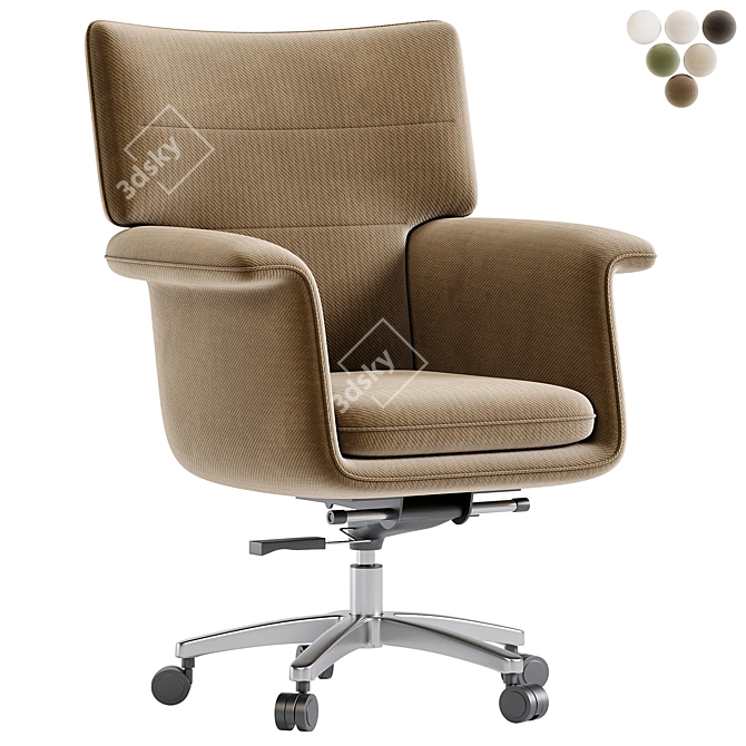 Modern Humphrey Desk Chair, Natural 3D model image 2