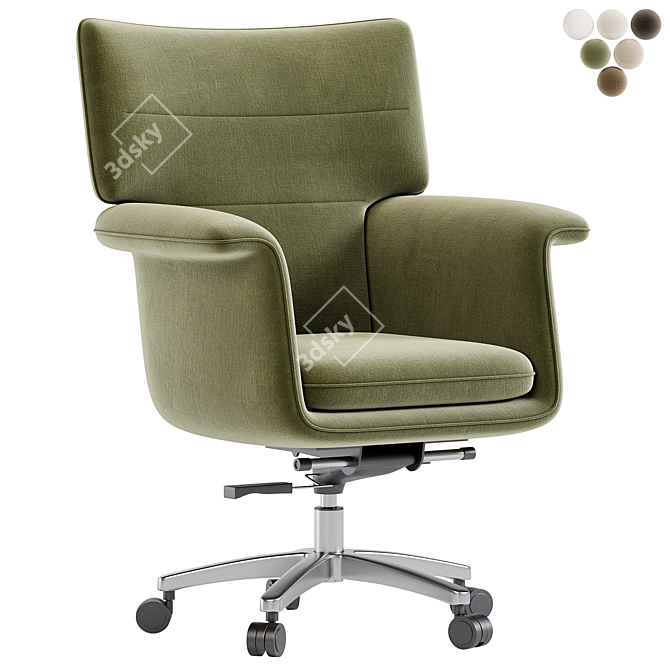 Modern Humphrey Desk Chair, Natural 3D model image 3