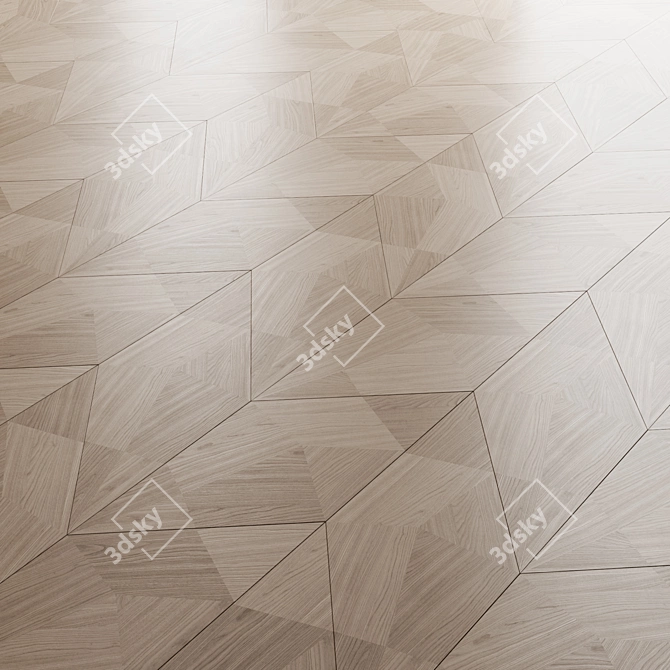 Golden Leaf Parquet Panels 3D model image 2