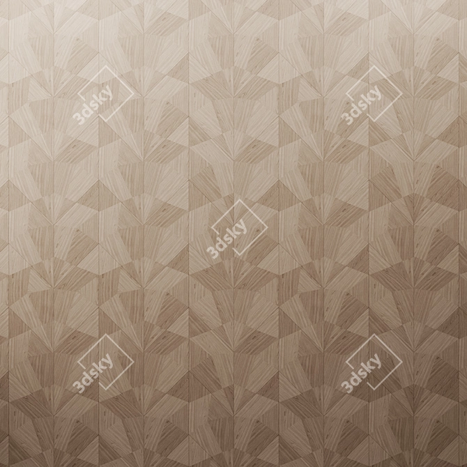 Golden Leaf Parquet Panels 3D model image 3