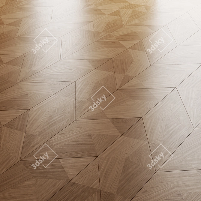 Golden Leaf Parquet Panels 3D model image 4