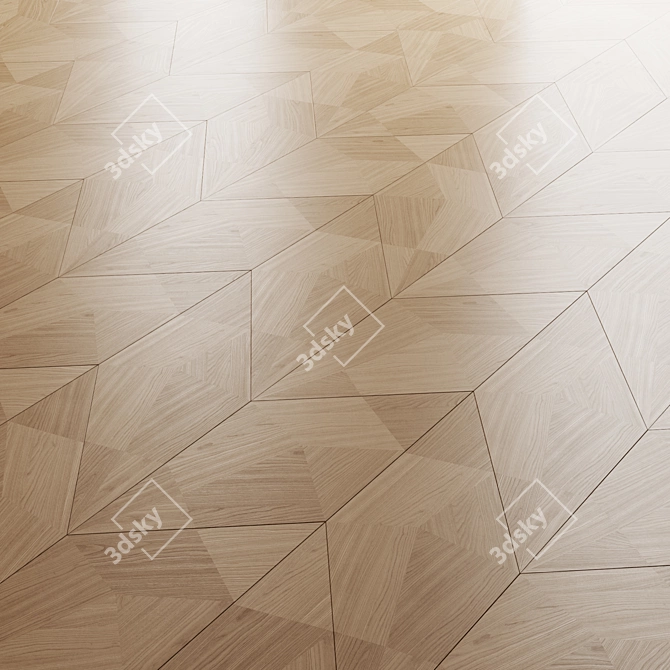 Golden Leaf Parquet Panels 3D model image 5