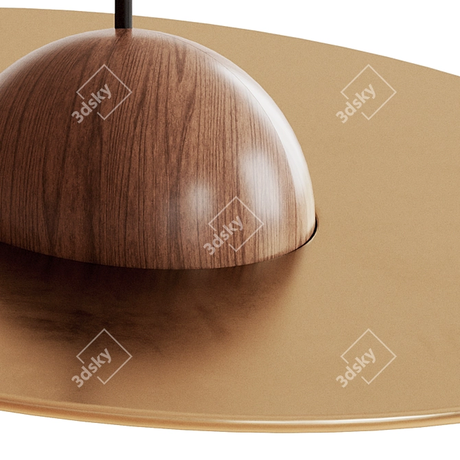 Elegant Metal Wood Lamp Fixture 3D model image 4