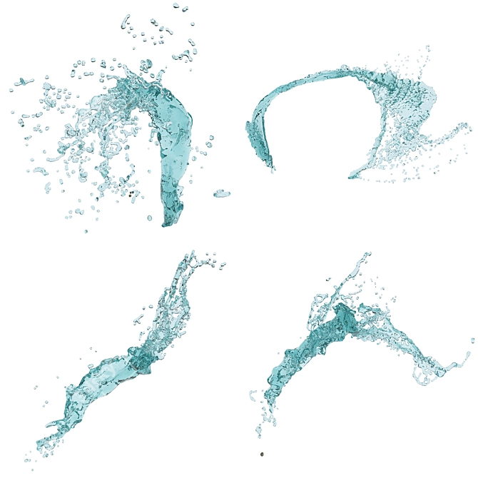 Separate Water Splashes Collection-3D Models 3D model image 2