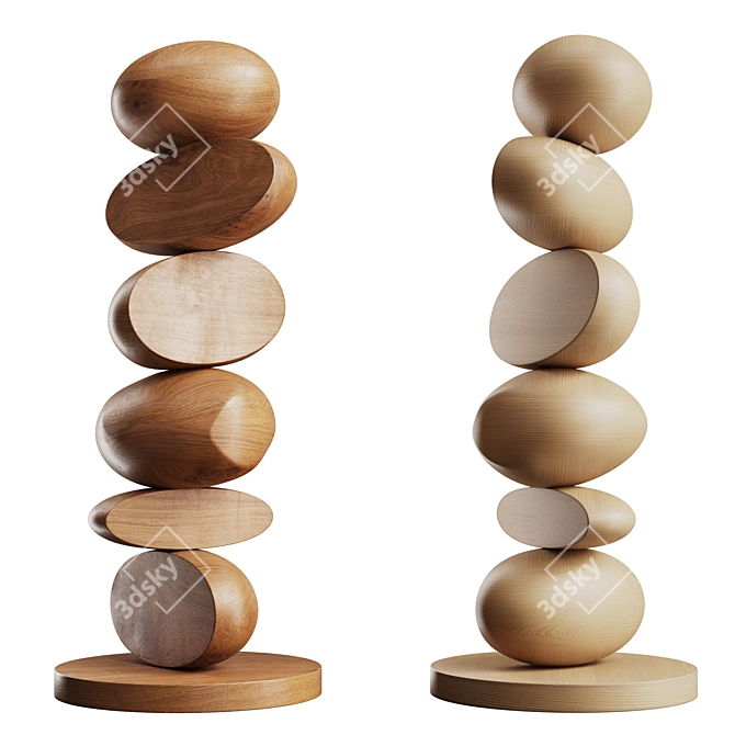 Modern Minimalist Totem Sculpture 3D model image 6