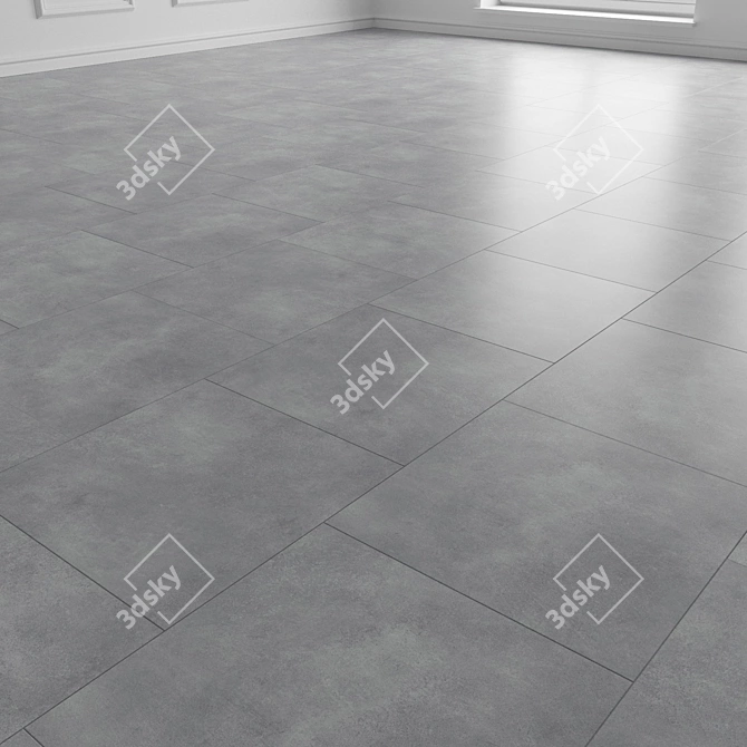 Premium Slate Grey Floor Tiles 3D model image 3