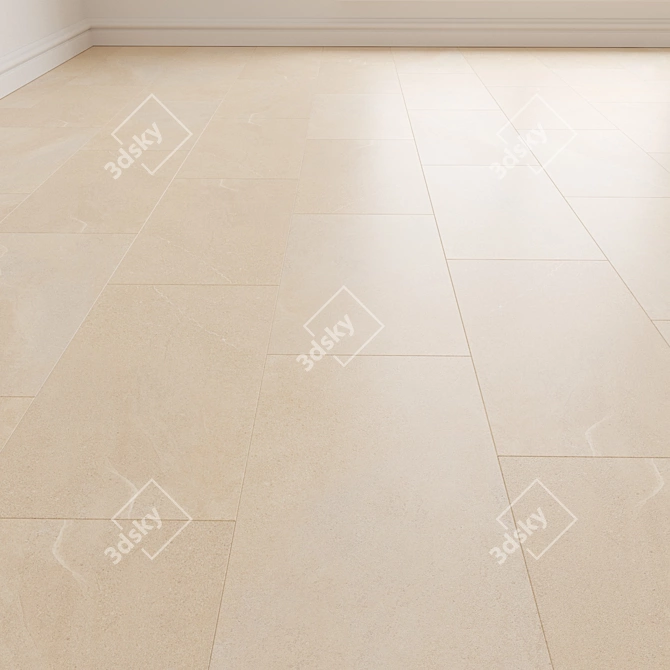 Stone-Look Ceramic Floor Tile 3D model image 1