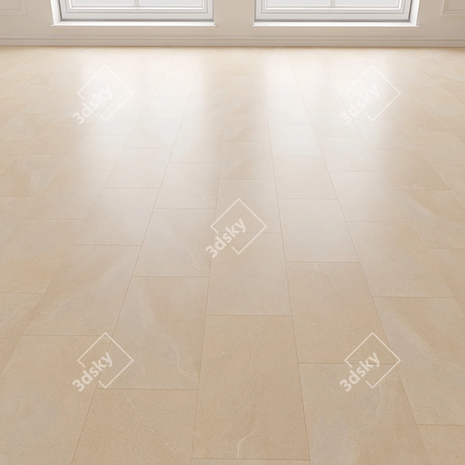 Stone-Look Ceramic Floor Tile 3D model image 3