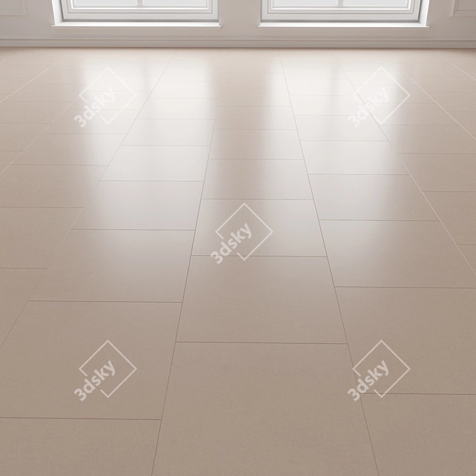 Urban Street Beige Floor Tiles 3D model image 2