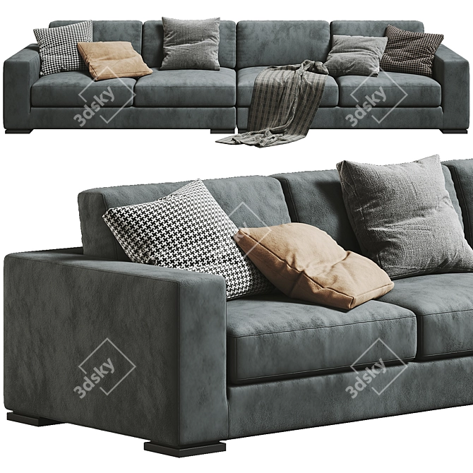 Modern Avana 2-Seat Sofa Set 3D model image 3