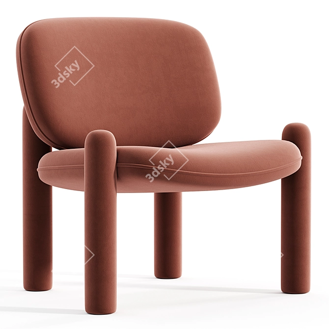 Modern Red Armchair DRIADE TOTTORI 3D model image 1