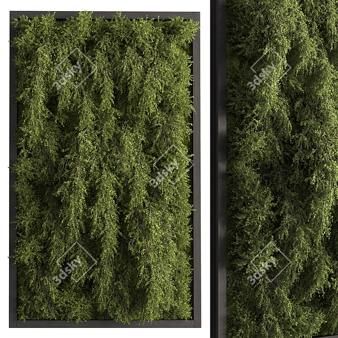 Space-Saving Green Wall Solution 3D model image 1