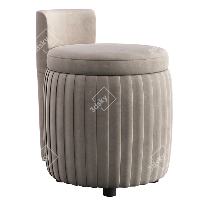 Nordmann Bella Light Beige Pouf 3D model image 1