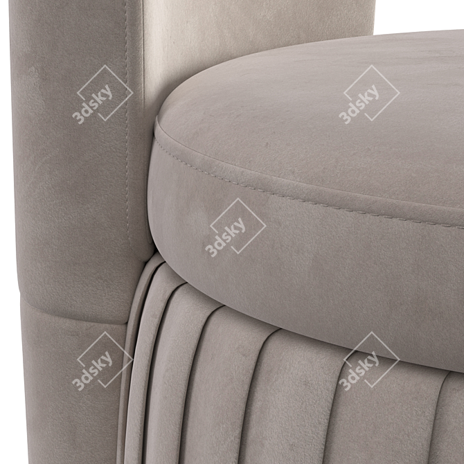 Nordmann Bella Light Beige Pouf 3D model image 4