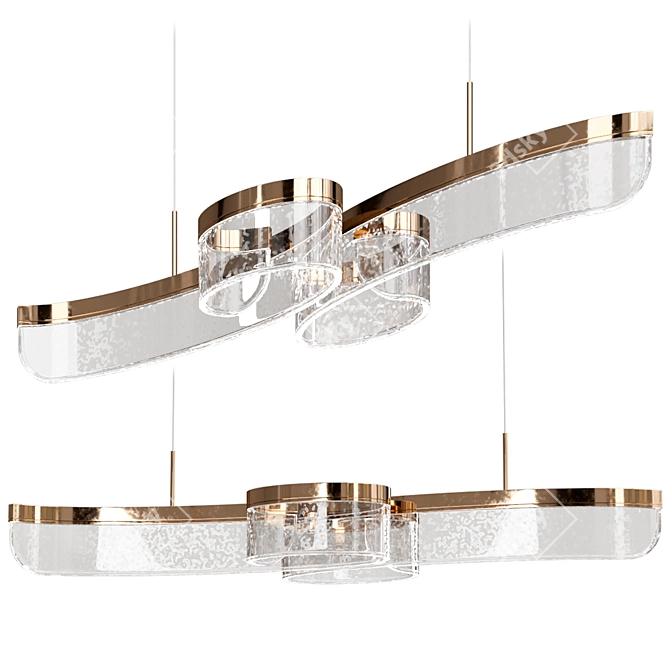 Modern Pendant Lamp Scene Twin 3D model image 1